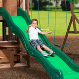 Backyard Discovery Mount Triumph All Cedar Swing Set, Covered Upper Clubhouse, Telescope, Steering Wheel, Lower Playhouse, Sink, Stove, Plastic Food, Backyard Discovery