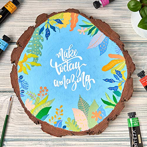 ARTEZA Natural Wood Slices, 8 Pieces, 7.9-9 Inch Diameter, 0.8 Inch Thickness, Round Wood Discs for Crafts, Christmas Wood Ornaments, Centerpieces & ARTEZA