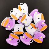 50Pcs Coffee Cup Shape Wood Buttons DIY Scrapbook Photo Album Sewing Knitting Decor - Multicolor PUDOCK