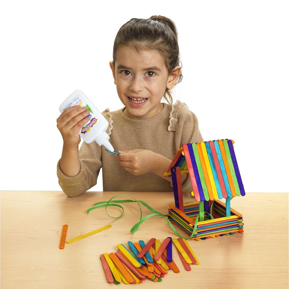 Colorations 1000CS Regular Colored Wood Craft Sticks Popsicle Sticks, 1000 Pieces,4-1/2: x 3/8" Each Colorations