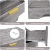 UYIHOME Modern 4 Drawer Dresser, 37inch Tall Dresser Chest with Large Drawer, Wood Nursery Dresser Storage Cabinet Organizer Unit for Bedroom, UYIHOME