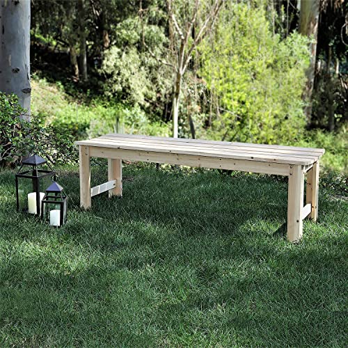 Shine Company 4205N 5 Ft. Backless Wood Outdoor Garden Bench – Natural - WoodArtSupply