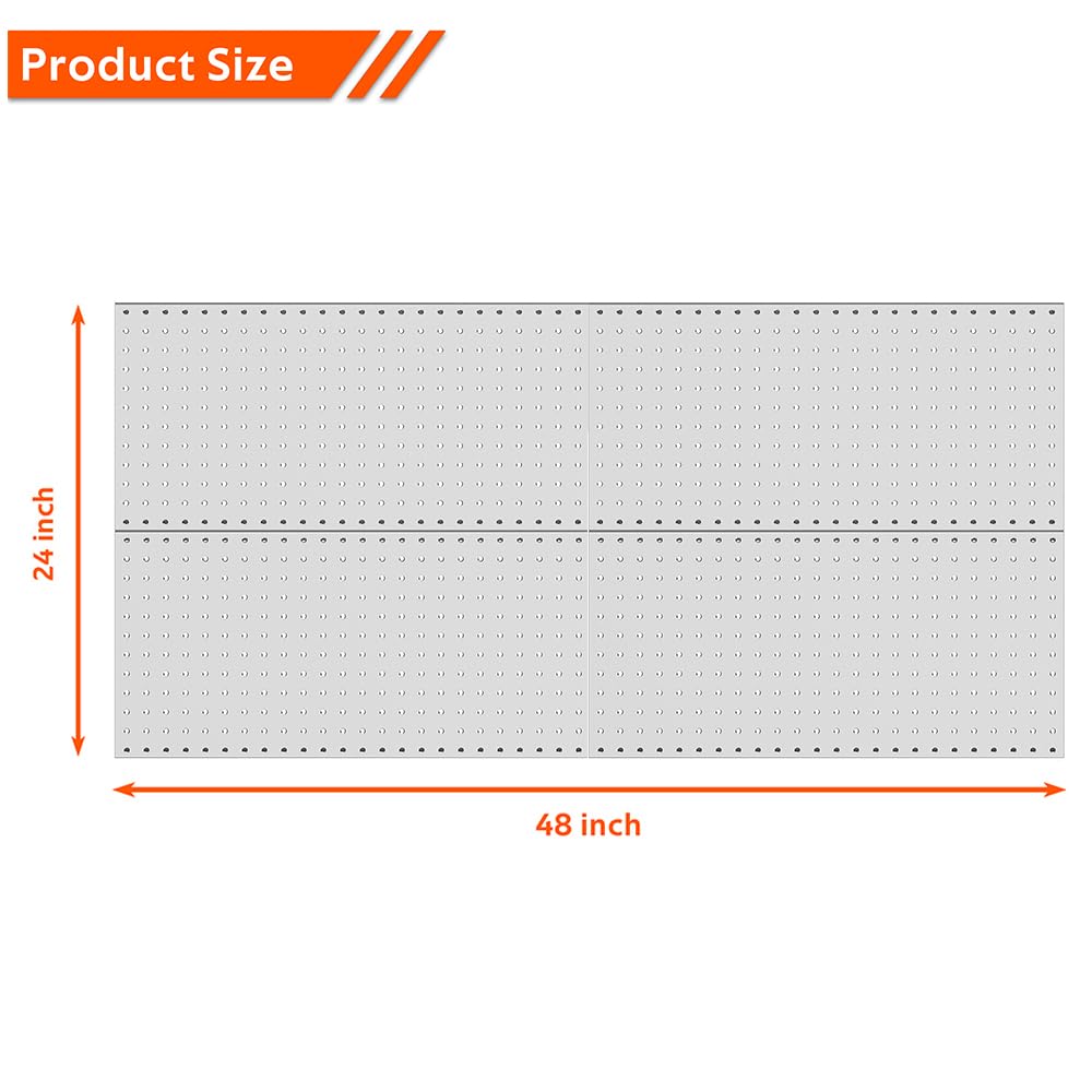 Ultrawall 4 Pcs Metal Pegboard Wall Panels, Peg Boards for Garage Tool Storage Ultrawall