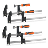 Woodworking Clamps,ACOSEA 4-Pack 12 Inch Bar Clamps Heavy Duty Adjustable and Release Quickly,Wood Clamps Throat Depth 2.5 Inch Clamps Force 600 Lbs ACOSEA