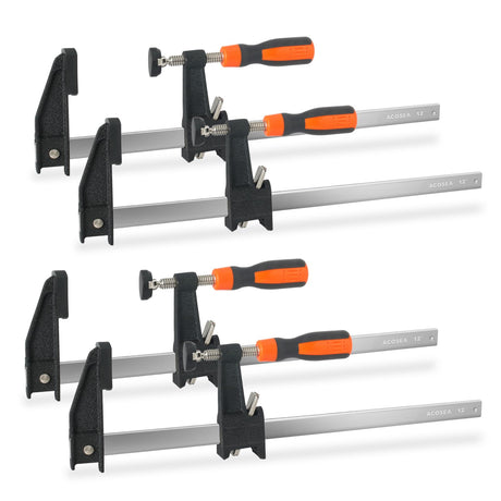 Woodworking Clamps,ACOSEA 4-Pack 12 Inch Bar Clamps Heavy Duty Adjustable and Release Quickly,Wood Clamps Throat Depth 2.5 Inch Clamps Force 600 Lbs ACOSEA