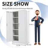 YEEZER Metal Storage Cabinet with Locking Doors and Shelves, 71" Large Garage Locker with 4 Adjustable Shelves, Steel File Cabinet for Office, YEEZER