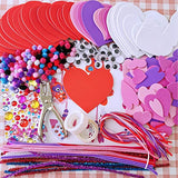 Winlyn 24 Sets Valentine's Day Craft Kits DIY Foam Hearts to Animal Shape Ornaments Art Sets Heart Dog Unicorn Bee Cat Owl Butterfly Ladybug Llama Winlyn