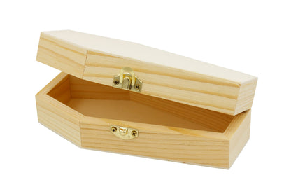 Creative Hobbies Pack of 6 - Small Unfinished Wood Funeral Coffins, 6-Inch - Perfect for Halloween, Goth Decor, and Pet Memorials - WoodArtSupply