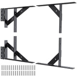 Gate Corner Brace Bracket Gate Kit for Wooden Fence Gate Hinges No Sag Frame Kit for Shed Doors, Driveway Gates, Corral Gates, Wood Windows (Black) Highpro