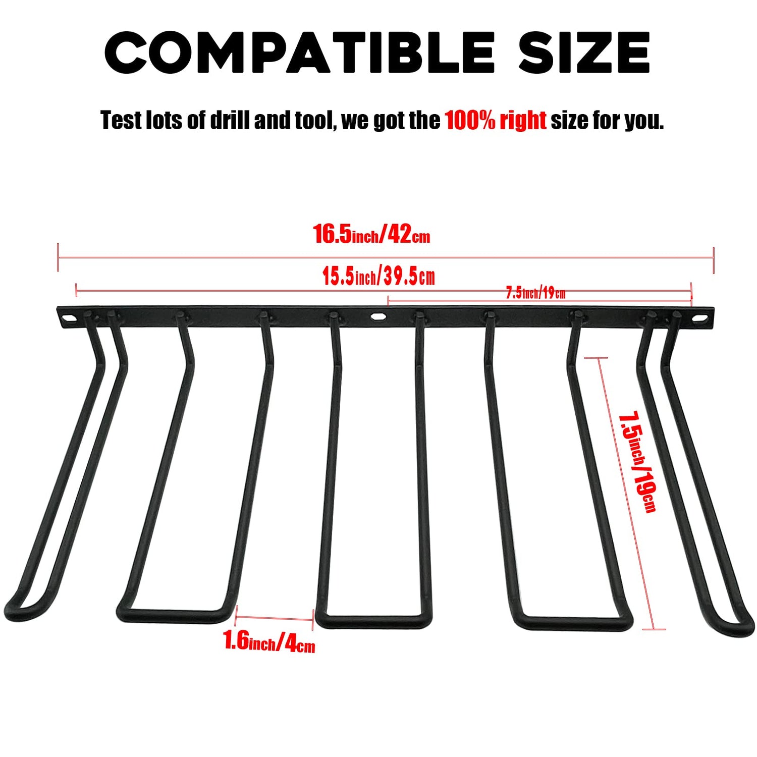 Vikerniel Drill Holder, Power Tool Organizer, Wall Mount 4 Cordless Metal Shelf Holder, Utility Storage Rack for Dewalt Cordless Tools for father day Vikerniel
