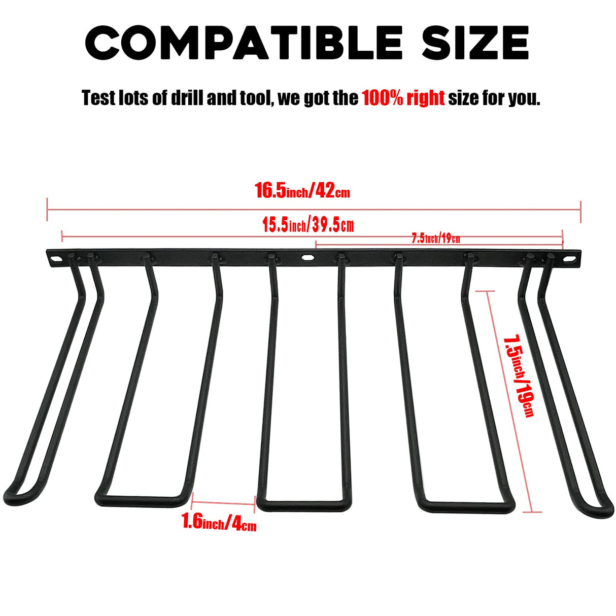 Vikerniel Drill Holder, Power Tool Organizer, Wall Mount 4 Cordless Metal Shelf Holder, Utility Storage Rack for Dewalt Cordless Tools for father day Vikerniel