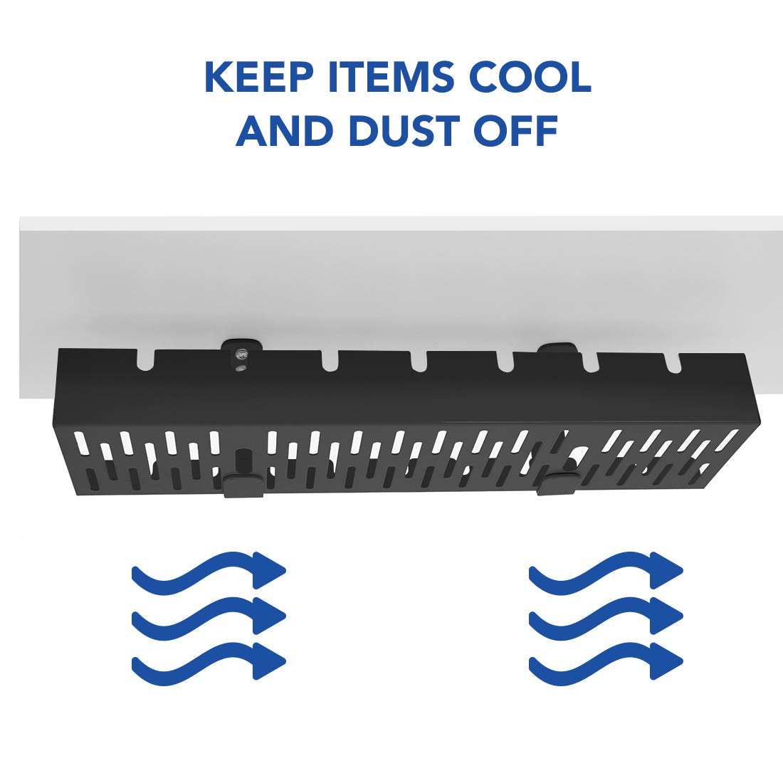 FLEXISPOT Under Desk Cable Management Tray, Metal Raceway Wires Cable Tidy Organizer, Office and Home Cable Tray Use for Standing Desk (Black) FLEXISPOT