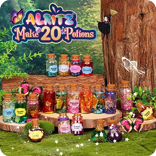 Alritz Fairy Polyjuice Potion Kits for Kids, 20 Bottles Magic DIY Mixies Potions, Christmas Decorations Creative Crafts Toys for Girls 6 7 8 9 10 Alritz