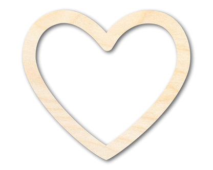 Unfinished Wood Border Hollow Frame Heart Silhouette - Craft- up to 24" DIY 8" / 1/8" - WoodArtSupply