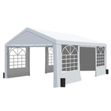 GARTOO 13' x 20' Canopy Party Tent & Carport - Heavy Duty Outdoor Wedding Gazebo with 4 Sand Bags, Event Shelter Canopy for Outdoor Event, Wedding, GARTOO