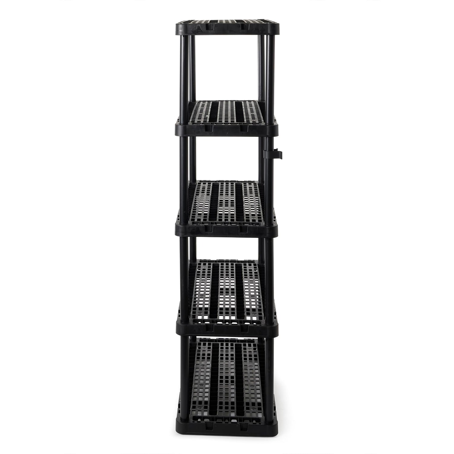 Gracious Living Knect-A-Shelf 5 Tier Ventilated Heavy Duty Shelving Storage Unit Organizer System for Home, Garage and Basement, Black Gracious Living