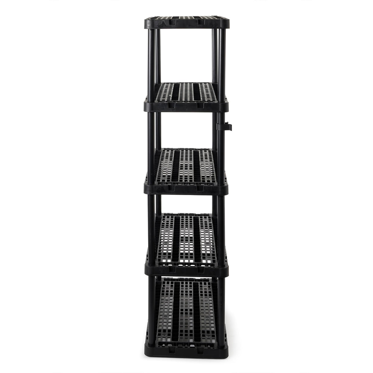 Gracious Living Knect-A-Shelf 5 Tier Ventilated Heavy Duty Shelving Storage Unit Organizer System for Home, Garage and Basement, Black Gracious Living