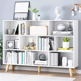 IOTXY Nordic Minimalist 3-Tier Wooden Open Shelf Bookcase in Warm White IOTXY