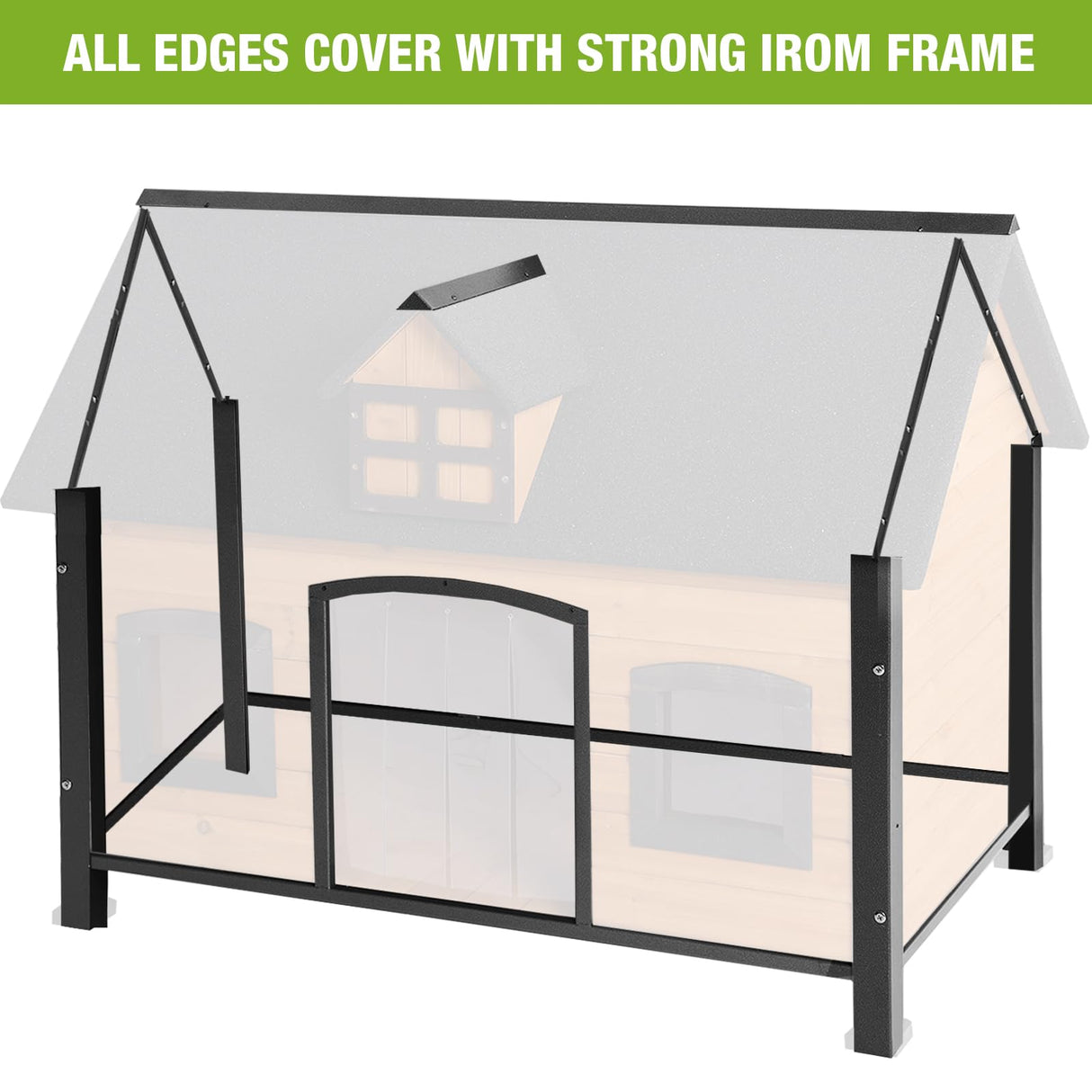 GUTINNEEN Dog House Outdoor & Indoor All-Around Metal Frame Waterproof Dog Kennel for Small,Medium,Large Dogs GUTINNEEN