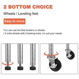 YYkokocat Heavy Duty 6 Tier Shelving Unit Adjustable 6000Lbs Capacity Steel Storage Rack 18" x 48 x 76 Mobile Shelves Wire Shelf Silver Rolling YYkokocat