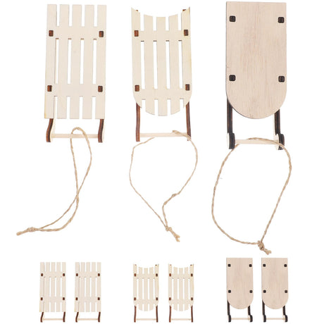 MAGICLULU Christmas Decor Christmas Sled Ornament 9pcs Miniature Wooden Sleighs Unfinished Wood Sleigh Vintage Holiday Sleigh Xmas Hanging Pendant MAGICLULU