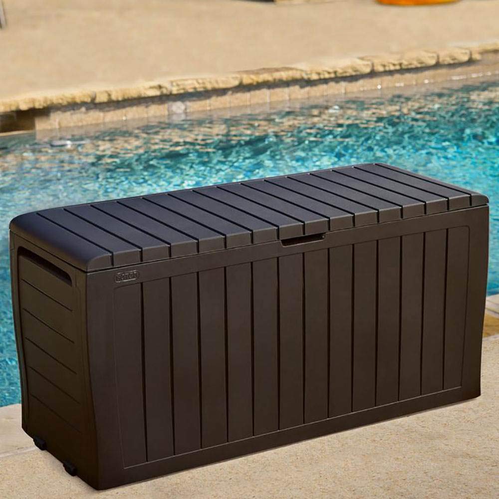 Keter Marvel Plus 71 Gallon Resin Deck Box-Organization and Storage for Patio Furniture Outdoor Cushions, Throw Pillows, Garden Tools and Pool Toys, - WoodArtSupply