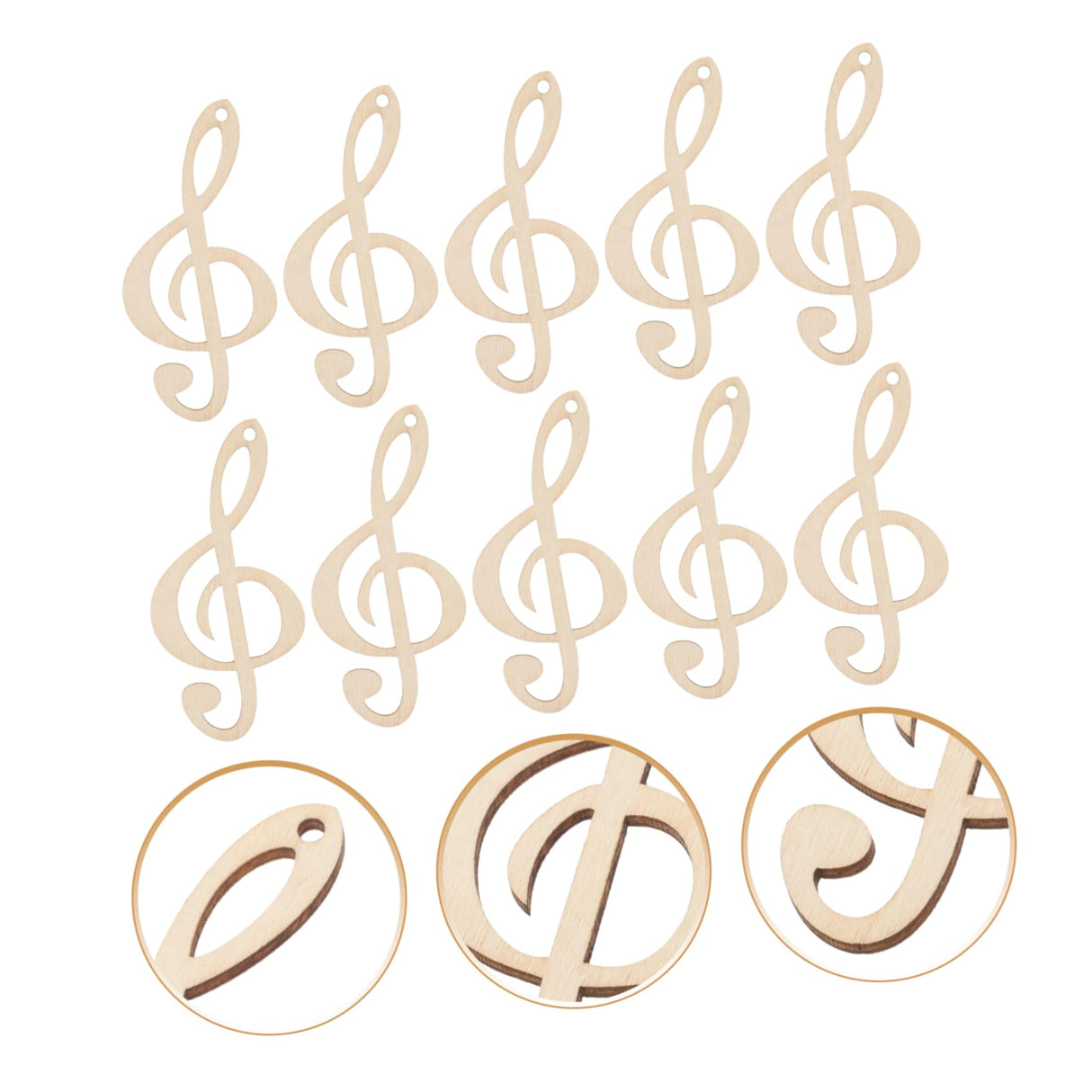 TEHAUX 10pcs Home Decor Wood Door Sign DIY Wooden Craft Musical Theme Party Favor Wood Centerpieces Wooden Slices Music Note Cutouts Wood DIY Craft TEHAUX