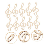 TEHAUX 10pcs Home Decor Wood Door Sign DIY Wooden Craft Musical Theme Party Favor Wood Centerpieces Wooden Slices Music Note Cutouts Wood DIY Craft TEHAUX