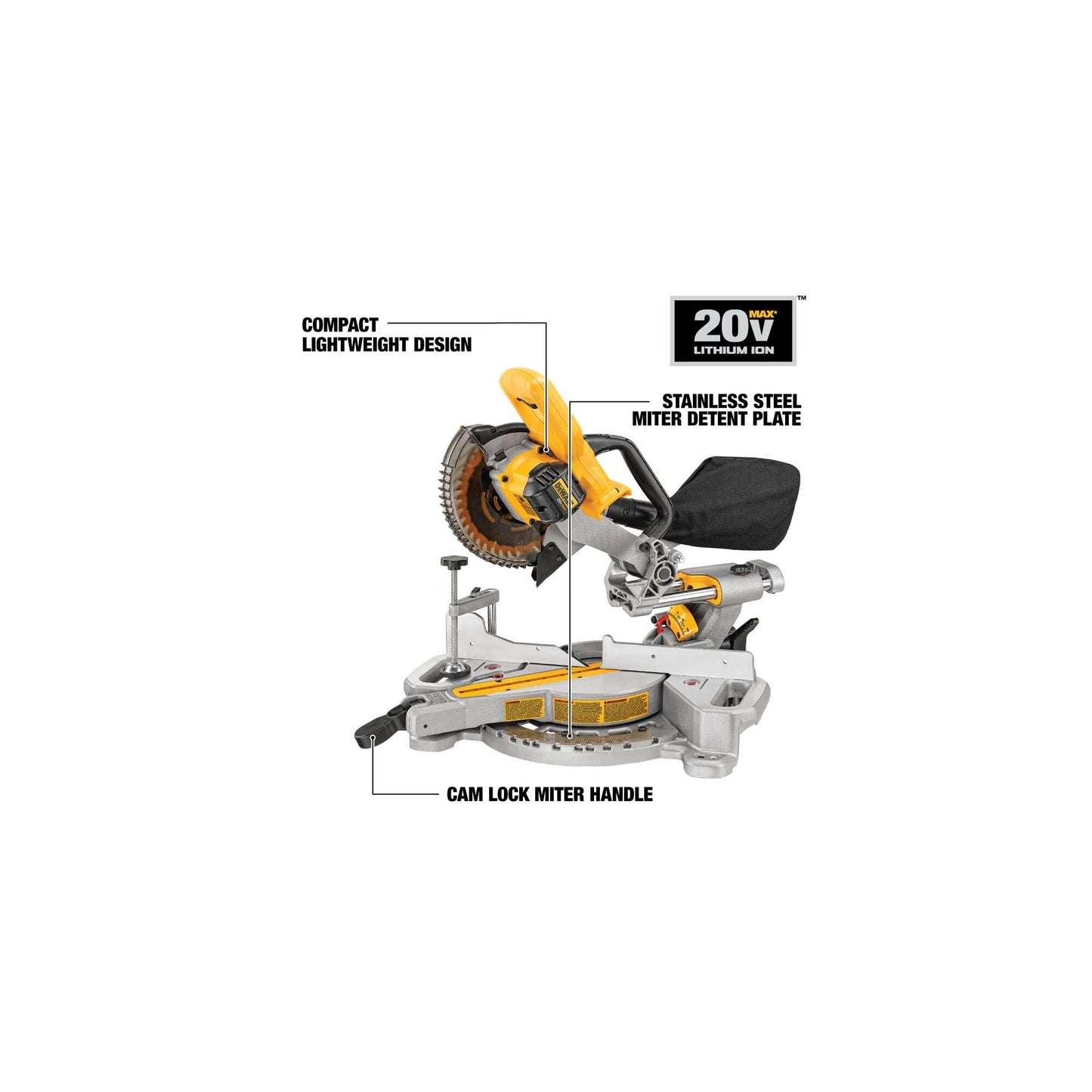 DEWALT 20V MAX 7-1/4-Inch Miter Saw, Tool Only, Cordless (DCS361B)
