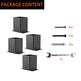 YVHFWOY 4x4 Post Base ，Railing Post Brackets(Inner Size 3.6"x3.6")，Black Powder Coated Heavy Thick Steel Fence Post Anchor for Deck Porch Handrail YVHFWOY