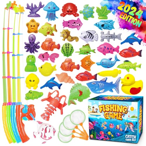 Goody King Magnetic Fishing Game Pool Toys for Kids - Bath Outdoor Indoor Carnival Party Water Table Fish Toys for Kids Age 3 4 5 6 Years Old 2 Goody King