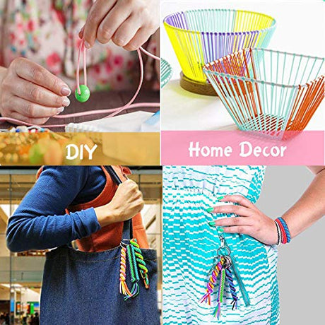 ACRSIKR String Gimp Plastic Lacing Cord for Bracelets Scoubidou Craft Kits with Snap Clip Hooks 20 Colors ACRSIKR
