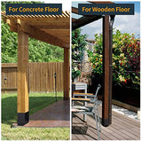 AXWHYS 4×4 Post Base 4 Pcs, (Inner Size 3.5x3.5) Post Brackets, Heavy Duty Black Metal Powder-Coated Thick Steel Post Anchor Outdoor for Support Deck AXWHYS