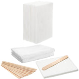 27 Pieces Wood Wax Applicator, Includes 15 White Non-Woven Pads 2 Terry Cloth Buffing Towels and 10 Stirring Sticks for Polishing Cutting Board and Oudain