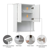 VANIRROR White Wooden Bathroom Wall Cabinet with Adjustable Shelves and Buffering Hinge Design VANIRROR