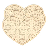 3 Pack Blank Wooden Heart Shaped Jigsaw Puzzle 11.2x8.4 Inch Unfinished Wooden Puzzle Board Wooden Heart Shaped Canvas for DIY Cregugua