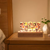 Ozinna Personalized Mom Flower Lamp Custom Dry Flower Name Epoxy Resin Night Light, Flower Crystal Women Resin Alphabet Lights Mothers Day Christmas Ozinna