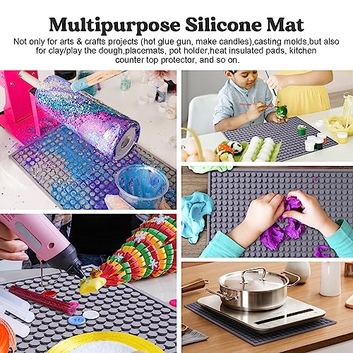 LET'S RESIN Resin Collector Mat, Easy Clean & Silicone Heat Resistant Mats 14.5'' x 9.4'', Non-Slip Multipurpose Thick Silicone Mats for Resin Molds, LET'S RESIN