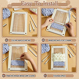 Juexica 7 Pcs Weaving Loom Kit Small Weaving Loom Weaving Loom for Kids Beginners Wooden DIY Weaving Loom with Wooden Weaving Stick Weaving Comb and Juexica
