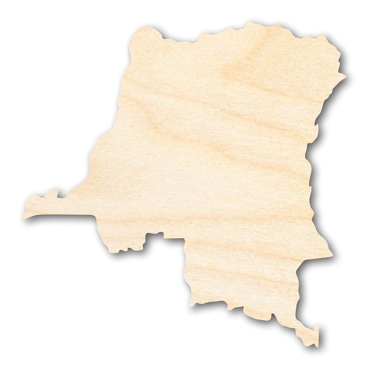 Unfinished Wood Democratic Republic of The Congo Country Shape - African Craft - up to 36" DIY 3" / 1/8" 24 Hour Crafts