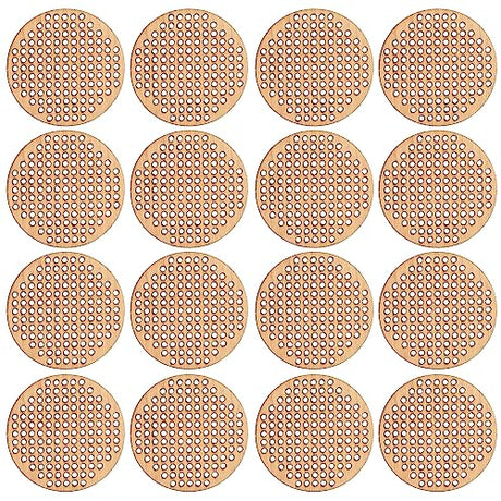 Amosfun 20pcs Wooden Hanging Circle Wooden Cross Stitch Plate Mini Embroidery Template for DIY Crafts Wedding Christmas Hanging Decor Amosfun