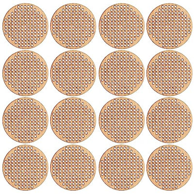 Amosfun 20pcs Wooden Hanging Circle Wooden Cross Stitch Plate Mini Embroidery Template for DIY Crafts Wedding Christmas Hanging Decor