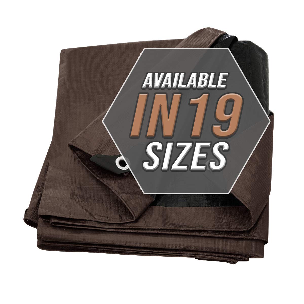 Tarp Cover Brown/Black Heavy Duty 10'X20' Thick Material, Waterproof, Great for Tarpaulin Canopy Tent, Boat, RV Or Pool Cover (10X20 Heavy Duty Poly