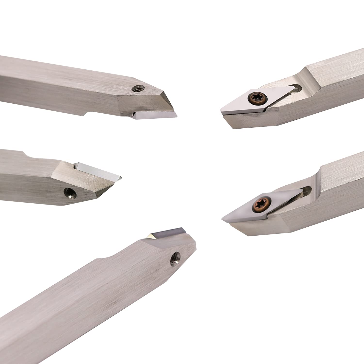 Woodturning Tools Carbide Tipped Lathe Chisel Radius Detailer Tool Bar 10 Inches Blades Gouge Skew Spear 35°R With Ci4 Diamond Carbide Insert for Asieg Tool