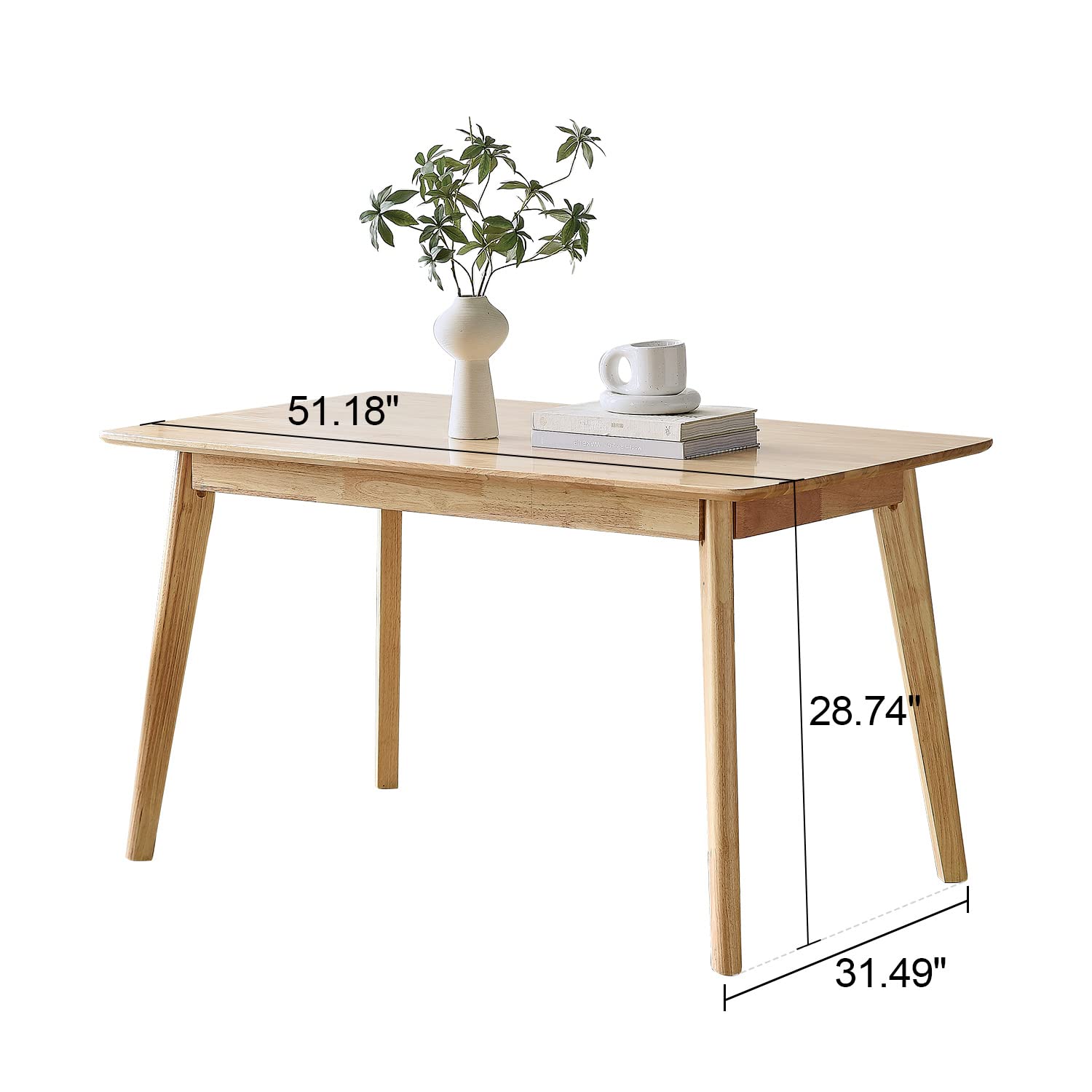 seonyou Solid Wood Kitchen Dining Table Mid Century Modern Wooden Dining Room Table Rectangular Kitchen Table Rustic Restaurant Table - WoodArtSupply