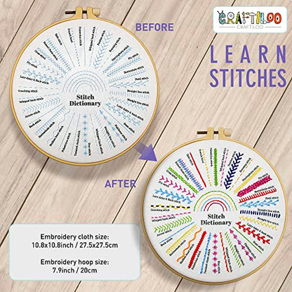 Learn 30 Stitches Cat Embroidery kit for Beginners . Beginner embroidery kit with Stamped Embroidery Patterns. Embroidery Kits. Embroidery Starter