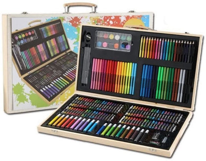 RMENST Art Supplies, 180 Pieces Deluxe Wooden Art Set, Portable Art Case Painting Kit, Colored Pencils, Watercolor Paint, Creative Gift - WoodArtSupply