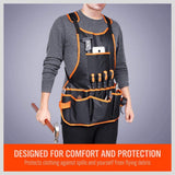 JBBERTH Woodworking Apron with 16 Pockets, Work Aprons, Cross-Back Straps Adjustable Size, Durable Canvas Construction, Reinforced Edges, Adjustable JBBERTH