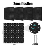 Peg Board, 4 Pack Metal Pegboard Panels Black Pegboards Wall Organizer with Bent Frame Large Heavy Duty Peg Board for Walls Home, Garage Tool Hogurity