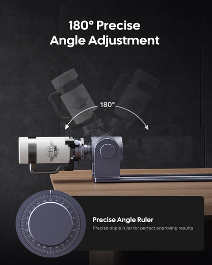 LaserPecker Rotary Extension for LP4, LX1/LX1 Max - Jaw Chuck Rotary for Engraving Cone, Cylinder, Sphere, Wine Glass, Ring etc. - WoodArtSupply